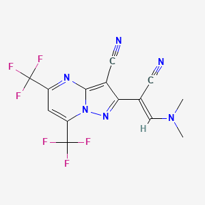 2-[(1Z)-1-cyano-2-(dimethylamino)eth-1-en-1-yl]-5,7-bis(trifluoromethyl)pyrazolo[1,5-a]pyrimidine-3-carbonitrile