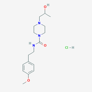 molecular formula C17H28ClN3O3 B2839181 4-(2-hydroxypropyl)-N-(4-methoxyphenethyl)piperazine-1-carboxamide hydrochloride CAS No. 1396782-53-8