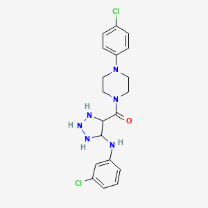 N-(3-chlorophenyl)-4-[4-(4-chlorophenyl)piperazine-1-carbonyl]-1H-1,2,3-triazol-5-amine