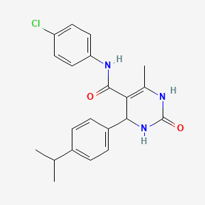 molecular formula C21H22ClN3O2 B2839186 N-(4-chlorophenyl)-6-methyl-2-oxo-4-[4-(propan-2-yl)phenyl]-1,2,3,4-tetrahydropyrimidine-5-carboxamide CAS No. 421575-84-0