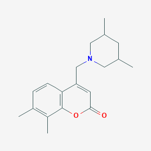 molecular formula C19H25NO2 B2839192 4-((3,5-dimethylpiperidin-1-yl)methyl)-7,8-dimethyl-2H-chromen-2-one CAS No. 848687-30-9