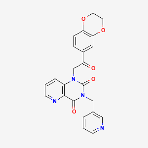 molecular formula C23H18N4O5 B2839193 1-(2-(2,3-二氢苯并[b][1,4]二噁烷-6-基)-2-氧代乙基)-3-(吡啶-3-基甲基)吡啶并[3,2-d]嘧啶-2,4(1H,3H)-二酮 CAS No. 941989-73-7