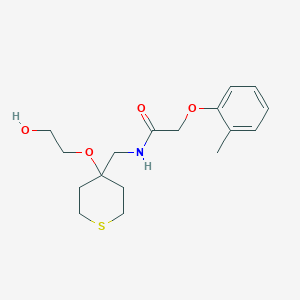 N-((4-(2-hydroxyethoxy)tetrahydro-2H-thiopyran-4-yl)methyl)-2-(o-tolyloxy)acetamide