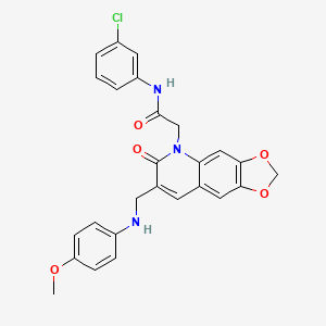 N-(3-chlorophenyl)-2-(7-(((4-methoxyphenyl)amino)methyl)-6-oxo-[1,3]dioxolo[4,5-g]quinolin-5(6H)-yl)acetamide