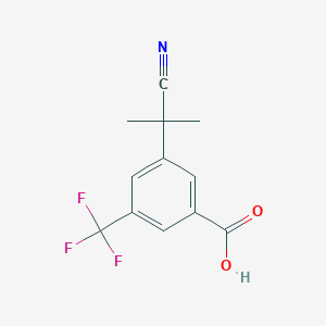 molecular formula C12H10F3NO2 B2839204 3-(2-氰基丙酰基)-5-(三氟甲基)苯甲酸 CAS No. 1314756-15-4