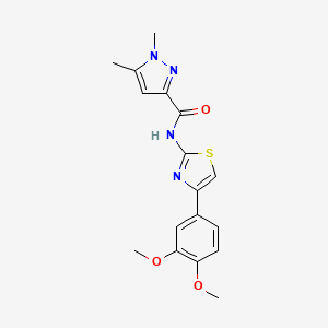molecular formula C17H18N4O3S B2839207 N-(4-(3,4-dimethoxyphenyl)thiazol-2-yl)-1,5-dimethyl-1H-pyrazole-3-carboxamide CAS No. 1013771-12-4