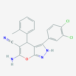 6-Amino-3-(3,4-dichlorophenyl)-4-(2-methylphenyl)-1,4-dihydropyrano[2,3-c]pyrazole-5-carbonitrile