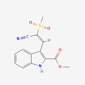 methyl 3-[(1E)-2-cyano-2-methanesulfonyleth-1-en-1-yl]-1H-indole-2-carboxylate