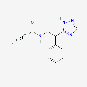 N-[2-Phenyl-2-(1H-1,2,4-triazol-5-yl)ethyl]but-2-ynamide