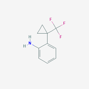molecular formula C10H10F3N B2839228 2-(1-(Trifluoromethyl)cyclopropyl)aniline CAS No. 1936460-03-5