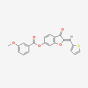 [(2Z)-3-oxo-2-(thiophen-2-ylmethylidene)-1-benzofuran-6-yl] 3-methoxybenzoate