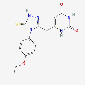 molecular formula C15H15N5O3S B2839236 6-[[4-(4-乙氧苯基)-5-硫代甲烯-1H-1,2,4-三唑-3-基]甲基]-1H-嘧啶-2,4-二酮 CAS No. 872696-16-7