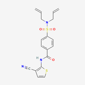 molecular formula C18H17N3O3S2 B2839237 N-(3-氰基噻吩-2-基)-4-(N,N-二烯基磺酰基)苯甲酰胺 CAS No. 865545-93-3