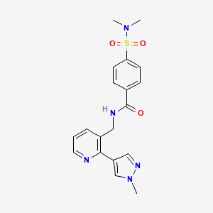 molecular formula C19H21N5O3S B2839242 4-(N,N-二甲基磺酰基)-N-((2-(1-甲基-1H-吡唑-4-基)吡啶-3-基)甲基)苯甲酰胺 CAS No. 2034310-07-9