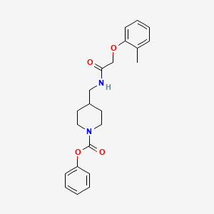molecular formula C22H26N2O4 B2839251 Phenyl 4-((2-(o-tolyloxy)acetamido)methyl)piperidine-1-carboxylate CAS No. 1235116-71-8