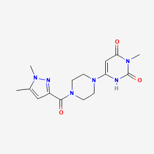 6-[4-(1,5-Dimethylpyrazole-3-carbonyl)piperazin-1-yl]-3-methyl-1H-pyrimidine-2,4-dione