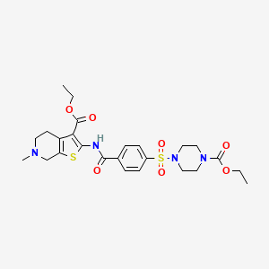 ethyl 2-[[4-(4-ethoxycarbonylpiperazin-1-yl)sulfonylbenzoyl]amino]-6-methyl-5,7-dihydro-4H-thieno[2,3-c]pyridine-3-carboxylate