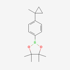 molecular formula C16H23BO2 B2839260 4,4,5,5-Tetramethyl-2-[4-(1-methylcyclopropyl)phenyl]-1,3,2-dioxaborolane CAS No. 2562304-56-5