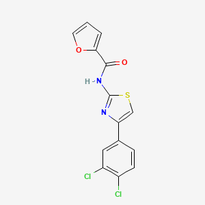 molecular formula C14H8Cl2N2O2S B2839262 N-[4-(3,4-dichlorophenyl)-1,3-thiazol-2-yl]furan-2-carboxamide CAS No. 312925-46-5
