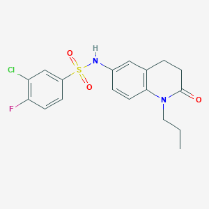 3-chloro-4-fluoro-N-(2-oxo-1-propyl-1,2,3,4-tetrahydroquinolin-6-yl)benzenesulfonamide