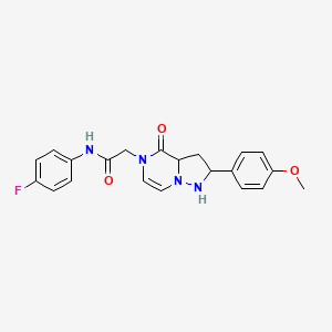 molecular formula C21H17FN4O3 B2839286 N-(4-fluorophenyl)-2-[2-(4-methoxyphenyl)-4-oxo-4H,5H-pyrazolo[1,5-a]pyrazin-5-yl]acetamide CAS No. 941906-96-3