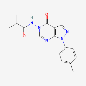 molecular formula C16H17N5O2 B2839291 N-(4-氧代-1-(对甲苯基)-1H-吡嗪并[3,4-d]嘧啶-5(4H)-基)异丁酰胺 CAS No. 899966-52-0