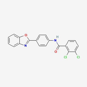 molecular formula C20H12Cl2N2O2 B2839292 N-[4-(1,3-benzoxazol-2-yl)phenyl]-2,3-dichlorobenzamide CAS No. 328251-61-2