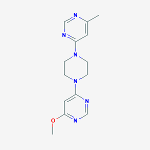 molecular formula C14H18N6O B2839294 4-[4-(6-Methoxypyrimidin-4-yl)piperazin-1-yl]-6-methylpyrimidine CAS No. 2415534-30-2