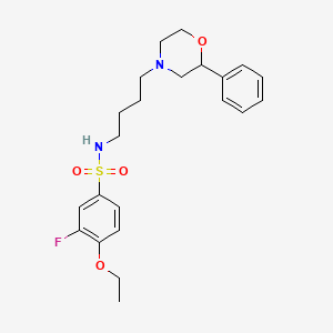 4-ethoxy-3-fluoro-N-(4-(2-phenylmorpholino)butyl)benzenesulfonamide