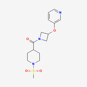 molecular formula C15H21N3O4S B2839299 (1-(Methylsulfonyl)piperidin-4-yl)(3-(pyridin-3-yloxy)azetidin-1-yl)methanone CAS No. 1903315-21-8