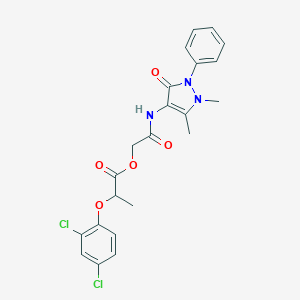 molecular formula C22H21Cl2N3O5 B283930 [2-[(1,5-Dimethyl-3-oxo-2-phenylpyrazol-4-yl)amino]-2-oxoethyl] 2-(2,4-dichlorophenoxy)propanoate 