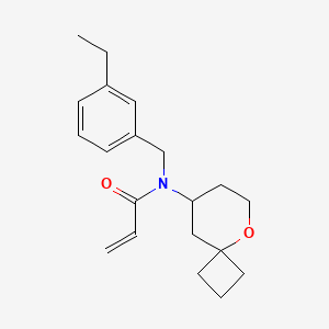 molecular formula C20H27NO2 B2839300 N-[(3-Ethylphenyl)methyl]-N-(5-oxaspiro[3.5]nonan-8-yl)prop-2-enamide CAS No. 2418728-36-4