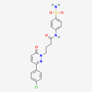 molecular formula C20H19ClN4O4S B2839304 4-(3-(4-chlorophenyl)-6-oxopyridazin-1(6H)-yl)-N-(4-sulfamoylphenyl)butanamide CAS No. 946321-16-0