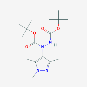 molecular formula C16H28N4O4 B2839306 Tert-butyl N-[(2-methylpropan-2-yl)oxycarbonylamino]-N-(1,3,5-trimethylpyrazol-4-yl)carbamate CAS No. 2287319-28-0