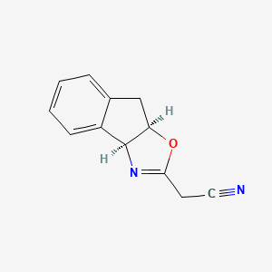 molecular formula C12H10N2O B2839307 2-((3aS,8aR)-3a,8a-dihydro-8H-indeno[1,2-d]oxazol-2-yl)acetonitrile CAS No. 175166-50-4