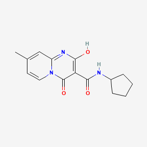 molecular formula C15H17N3O3 B2839314 N-cyclopentyl-2-hydroxy-8-methyl-4-oxo-4H-pyrido[1,2-a]pyrimidine-3-carboxamide CAS No. 886896-35-1