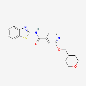 N-(4-methyl-1,3-benzothiazol-2-yl)-2-[(oxan-4-yl)methoxy]pyridine-4-carboxamide