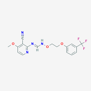 molecular formula C17H15F3N4O3 B2839320 N-(3-cyano-4-methoxy-2-pyridinyl)-N'-{2-[3-(trifluoromethyl)phenoxy]ethoxy}iminoformamide CAS No. 339102-47-5