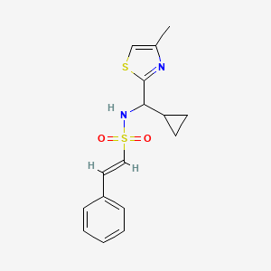 (E)-N-[Cyclopropyl-(4-methyl-1,3-thiazol-2-yl)methyl]-2-phenylethenesulfonamide