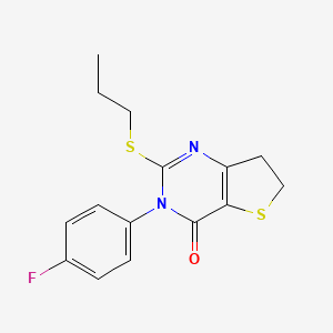 molecular formula C15H15FN2OS2 B2839323 3-(4-氟苯基)-2-(丙硫基)-6,7-二氢噻吩并[3,2-d]嘧啶-4(3H)-酮 CAS No. 687561-96-2