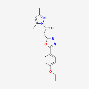 molecular formula C17H18N4O3 B2839326 1-(3,5-dimethyl-1H-pyrazol-1-yl)-2-[5-(4-ethoxyphenyl)-1,3,4-oxadiazol-2-yl]ethanone CAS No. 1325304-51-5