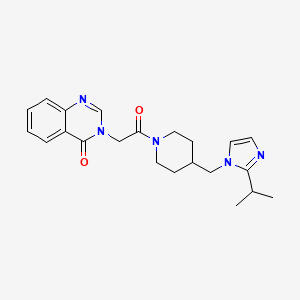 molecular formula C22H27N5O2 B2839327 3-(2-(4-((2-isopropyl-1H-imidazol-1-yl)methyl)piperidin-1-yl)-2-oxoethyl)quinazolin-4(3H)-one CAS No. 1334373-68-0