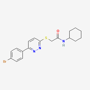 2-[6-(4-bromophenyl)pyridazin-3-yl]sulfanyl-N-cyclohexylacetamide