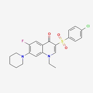 3-[(4-chlorophenyl)sulfonyl]-1-ethyl-6-fluoro-7-piperidin-1-ylquinolin-4(1H)-one