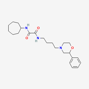 molecular formula C23H35N3O3 B2839340 N1-cycloheptyl-N2-(4-(2-phenylmorpholino)butyl)oxalamide CAS No. 954027-78-2