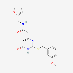 molecular formula C19H19N3O4S B2839350 N-(furan-2-ylmethyl)-2-(2-((3-methoxybenzyl)thio)-6-oxo-1,6-dihydropyrimidin-4-yl)acetamide CAS No. 1105210-78-3