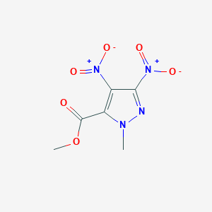 molecular formula C6H6N4O6 B2839356 methyl 1-methyl-3,4-dinitro-1H-pyrazole-5-carboxylate CAS No. 2106643-83-6
