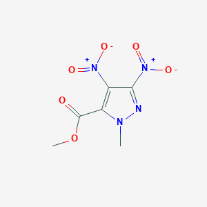 molecular formula C6H6N4O6 B2839356 甲基1-甲基-3,4-二硝基-1H-吡唑-5-甲酸酯 CAS No. 2106643-83-6