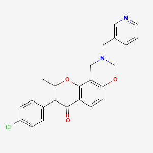 3-(4-chlorophenyl)-2-methyl-9-(pyridin-3-ylmethyl)-9,10-dihydrochromeno[8,7-e][1,3]oxazin-4(8H)-one