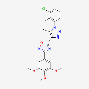 molecular formula C21H20ClN5O4 B2839363 5-[1-(3-chloro-2-methylphenyl)-5-methyl-1H-1,2,3-triazol-4-yl]-3-(3,4,5-trimethoxyphenyl)-1,2,4-oxadiazole CAS No. 932527-97-4